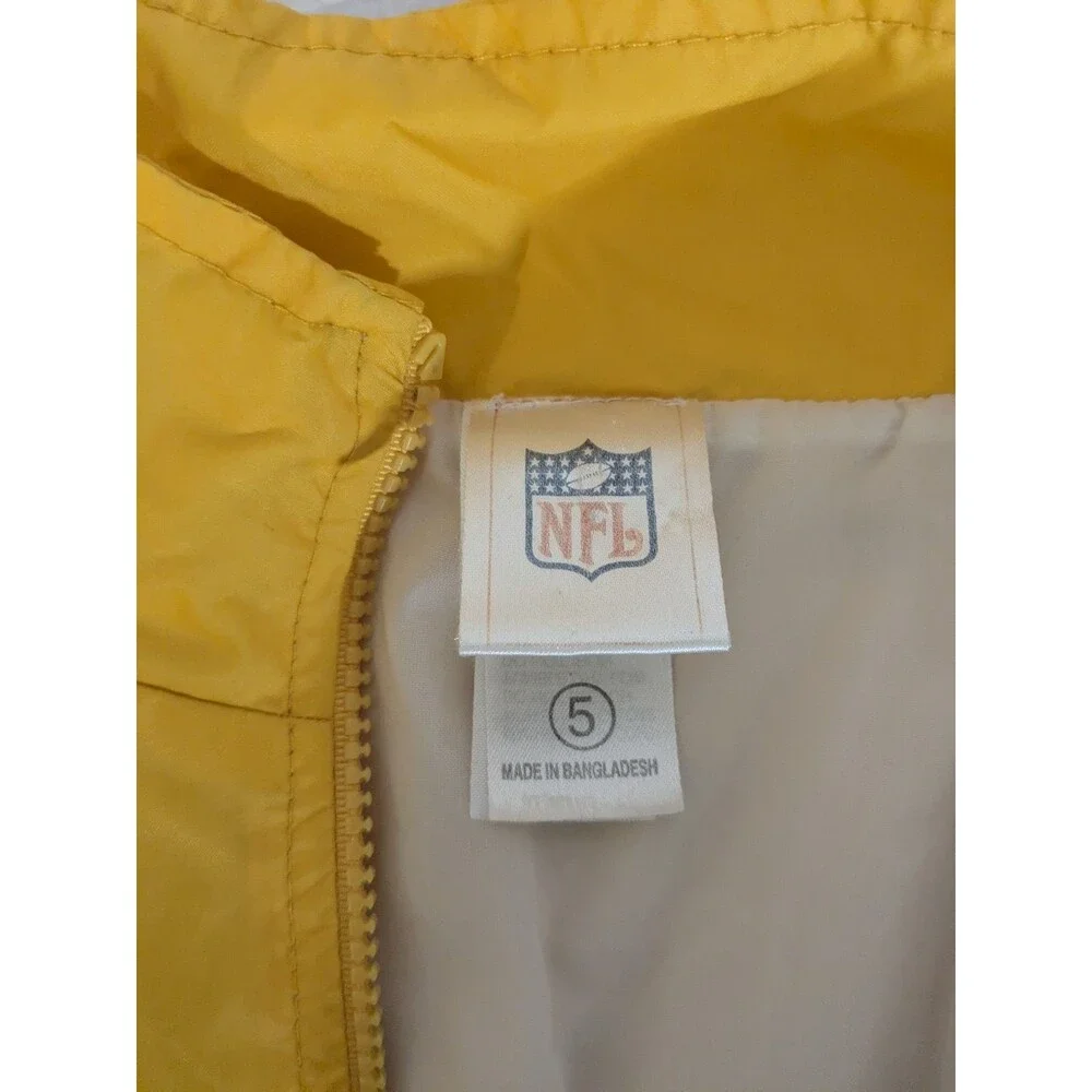 NFL Vikings Toddler Windbreaker Zip Up Pockets boys 5 purple & gold with chevron